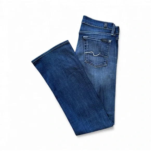 7 For All Mankind Women’s Bootcut Dark Blue Jeans (size 27) - Picture 2 of 7